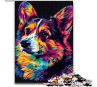 Puzzle da 1000 pezzi per adulti raffigurante il cane Welsh Corgi Pembroke,in legno,idea regalo per le feste,opera d'arte divertente,dettagliata,50x75cm,ideale per compleanni,vacanze,Natale e Halloween