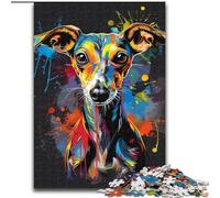 Puzzle da 1000 pezzi per adulti raffigurante il cane Whippet Puzzle impossibili per adulti, attività divertenti da fare a casa, regalo di compleanno, regalo da viaggio, dimensioni 38x26cm