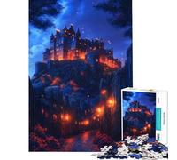 Puzzle da 1000 pezzi per adulti raffigurante il Castello di Edimburgo di notte Puzzle antistress per adulti migliora la memoria e offre una sfida stimolante (dimensioni: 38x26cm)