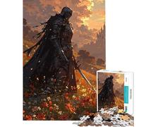 Puzzle da 1000 pezzi per adulti raffigurante il Cavaliere Oscuro in un campo floreale Puzzle da 1000 pezzi giocattolo decorativo da parete taglio di precisione ideale come regalo per tutta la famiglia