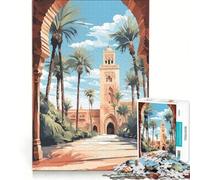 Puzzle da 1000 pezzi per adulti raffigurante il cortile di una moschea in Marocco un gioco impossibile divertente attività da fare in casa ideale come decorazione da scrivania 38x26cm