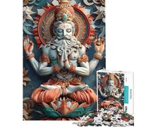 Puzzle da 1000 pezzi per adulti raffigurante il dio Brahma dell'Induismo Gioco rompicapo per adulti antistress difficile e stimolante (dimensioni 50x75cm)