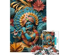 Puzzle da 1000 pezzi per adulti raffigurante il dio indù Krishna Gioco divertente e impegnativo unico ideale per compleanni e regali (dimensioni 38x26cm)