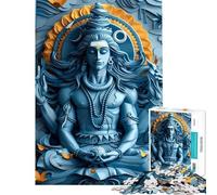 Puzzle da 1000 pezzi per adulti raffigurante il dio indù Shiva Puzzle per adulti gioco pratico antistress regalo di Natale o compleanno (dimensioni 38x52cm)