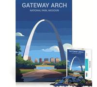 Puzzle da 1000 pezzi per adulti raffigurante il Gateway Arch National Park,con bordi perfetti,ideale per stimolare la concentrazione e il gioco lento,perfetto come regalo di compleanno (38x52cm)