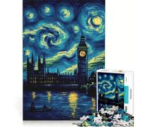 Puzzle da 1000 pezzi per adulti raffigurante il lago del Big Ben e l'opera di Van Gogh gioco interattivo decorazione da parete o da scrivania 50x75cm