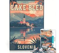 Puzzle da 1000 pezzi per adulti raffigurante il lago di Bled in Slovenia, un gioco impossibile, ideale per interagire con i genitori e i figli, perfetto per la lista dei desideri con Babbo Natale