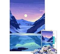Puzzle da 1000 pezzi per adulti raffigurante il Lago Louise di notte Gioco interattivo ed educativo ideale come regalo di compleanno per tutta la famiglia (dimensioni 38x26cm)