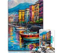 Puzzle da 1000 pezzi per adulti raffigurante il lungomare di Napoli, per adolescenti, giocattoli educativi, giochi per famiglie, regali e compleanni unici (dimensioni 75x50cm)