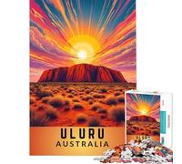 Puzzle da 1000 pezzi per adulti raffigurante il maestoso Uluru il Sacro Cuore dell'Australia Puzzle per adulti decorazione da parete stimola la memoria difficile e impegnativo (dimensioni 38x26cm)