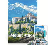 Puzzle da 1000 pezzi per adulti raffigurante il Monte Athos Grecia un gioco pratico e divertente da fare a casa ideale come regalo per tutta la famiglia 38x26cm