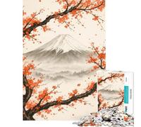 Puzzle da 1000 pezzi per adulti raffigurante il Monte Fuji con i ciliegi in fiore Un gioco impossibile ed educativo una sfida divertente da realizzare e un regalo che migliora la memoria (38x52cm)