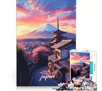 Puzzle da 1000 pezzi per adulti raffigurante il Monte Fuji e l'architettura giapponese gioco educativo decorazione per la casa collezione d'artista belle arti 38x26cm