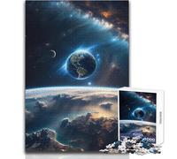 Puzzle da 1000 pezzi per adulti, raffigurante il pianeta Terra dallo spazio, ideale per momenti di relax e tranquillità, taglio pulito e uniforme, giocattolo per il tempo libero, dimensioni 50x75cm