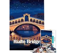 Puzzle da 1000 pezzi per adulti raffigurante il Ponte di Rialto e Venezia di notte Illustrazione ideale per rilassarsi giocare divertirsi e fare giochi educativi Regalo di compleanno per donne