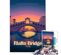 Puzzle da 1000 pezzi per adulti raffigurante il Ponte di Rialto Venezia Italia un gioco educativo e stimolante ideale come decorazione per la casa o come regalo artistico (dimensioni 38x26cm)