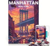 Puzzle da 1000 pezzi per adulti raffigurante il quartiere di Manhattan gioco educativo migliora la memoria compleanno e Natale 38x26cm