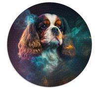 Puzzle da 1000 pezzi per adulti raffigurante il Re Carlo Spaniel. Puzzle per adulti, attività divertenti da fare a casa, regalo di compleanno, regali da viaggio, 67,5x67,5 cm.