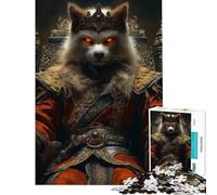 Puzzle da 1000 pezzi per adulti raffigurante il re volpe sul trono ideale per ragazzi e adolescenti Giocattolo antistress attività divertenti da fare a casa (dimensioni 50x75cm)