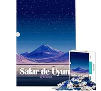 Puzzle da 1000 pezzi per adulti raffigurante il Salar de Uyuni Bolivia di notte Gioco interattivo ed educativo ideale come regalo di compleanno per tutta la famiglia (dimensioni 38x26cm)