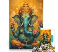 Puzzle da 1000 pezzi per adulti raffigurante il Signore Ganesha indù gioco educativo difficile e stimolante collezione d'artista opera d'arte 38x52cm
