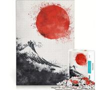 Puzzle da 1000 pezzi per adulti raffigurante il sole rosso e il Fuji di fronte un gioco impossibile che stimola l'analisi e la logica per rafforzare l'amore tra le coppie 38x26cm