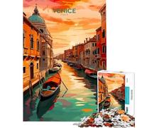 Puzzle da 1000 pezzi per adulti raffigurante il tramonto sui canali di Venezia Un gioco di viaggio difficile e stimolante educativo e pratico adatto a partire dai 14 anni del puzzle 38x52cm