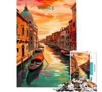 Puzzle da 1000 pezzi per adulti raffigurante il tramonto sui canali di Venezia Un gioco di viaggio impegnativo ed educativo adatto a partire dai 14 anni del puzzle 50x75cm