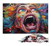 Puzzle da 1000 pezzi per adulti raffigurante il volto di una donna colorata decorazione da parete regalo di compleanno arte da parete 1000 pezzi (38x26 cm)