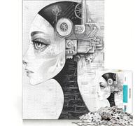 Puzzle da 1000 pezzi per adulti, raffigurante il volto di una donna in stile industriale Un gioco divertente che allena la mente e la manualità, ideale come regalo per tutta la famiglia 38x26cm