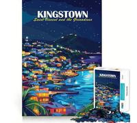 Puzzle da 1000 pezzi per adulti raffigurante Kingstown,Saint Vincent e Grenadine Gioco di precisione con bordi arrotondati,stimola la concentrazione mentale,favorisce il gioco lento e divertente come