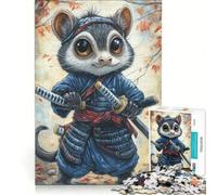 Puzzle da 1000 pezzi per adulti raffigurante Kinkajou nei panni di un samurai gioco educativo migliora la memoria compleanno e Natale 38x52cm
