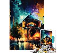 Puzzle da 1000 pezzi per adulti raffigurante la Basilica di Santa Sofia a Istanbul Giocattolo da parete antistress regalo di compleanno o di viaggio (38x52cm)