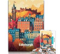 Puzzle da 1000 pezzi per adulti raffigurante la città di Edimburgo, aiuta il cervello a esercitare i giocattoli che creano dipendenza e coltivano la pazienza Un'opera d'arte, 38x26cm