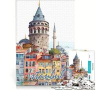 Puzzle da 1000 pezzi per adulti, raffigurante la città di Istanbul ad acquerello, gioco impossibile, attività divertenti da fare in casa, collezione d'artista, belle arti 38x52cm