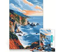 Puzzle da 1000 pezzi per adulti,raffigurante la costa di Big Sur,ideale per decorazioni,giochi di concentrazione e relax a tema natalizio (38x26cm)