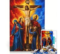 Puzzle da 1000 pezzi per adulti raffigurante la Crocifissione di Cristo gioco rompicapo regalo di compleanno adatto come decorazione da scrivania 38x52cm