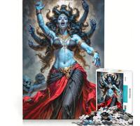 Puzzle da 1000 pezzi per adulti raffigurante la dea Kali con teschi, un gioco per tutta la famiglia, divertente e umoristico, una sfida unica 38x52cm