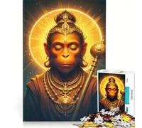 Puzzle da 1000 pezzi per adulti raffigurante la divinità Hanuman con bagliore dorato un gioco impossibile ideale per l'interazione genitore-figlio e come regalo per Babbo Natale 50x75cm