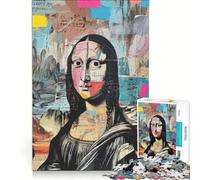 Puzzle da 1000 pezzi per adulti raffigurante la Gioconda in stile Basquiat un gioco pratico e divertente da fare a casa ideale come regalo per tutta la famiglia 38x52cm