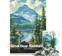 Puzzle da 1000 pezzi per adulti raffigurante la Grande Orsa nella foresta pluviale del Canada gioco educativo di difficoltà elevata ideale come regalo di compleanno o per occasioni speciali 50x75cm
