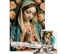 Puzzle da 1000 pezzi per adulti raffigurante la Madonna delle Rose Puzzle per ragazzi antistress divertente e umoristico ideale per attività da fare a casa (dimensioni: 38x26cm)