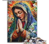 Puzzle da 1000 pezzi per adulti, raffigurante la Madonna di Guadalupe in preghiera, realizzato in legno, perfetto per decorare la casa o l'ufficio, ideale come regalo di Natale, dimensioni 50X75cm