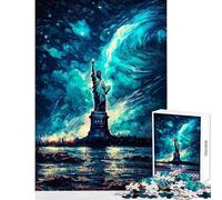Puzzle da 1000 pezzi per adulti raffigurante la Statua della Libertà dipinta ad olio gioco educativo decorazione per la casa giocattolo fai da te stimola l'esercizio cerebrale (50x75cm)