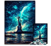 Puzzle da 1000 pezzi per adulti,raffigurante la Statua della Libertà,dipinto a olio,in legno,per attività in famiglia,fai da te,decorazione per la casa,regalo di Natale,50x75CM/19,68x29,52 pollici.