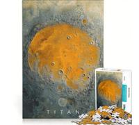 Puzzle da 1000 pezzi per adulti raffigurante la superficie di Titano il cratere Saturno e la Luna Gioco interattivo divertente antistress compleanni e altre occasioni 50x75cm