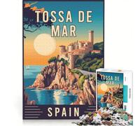 Puzzle da 1000 pezzi per adulti raffigurante la Tossa de Mar in Spagna, gioco per famiglie, interazione genitore-figlio, compleanno e Natale 50x75cm