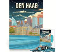 Puzzle da 1000 pezzi per adulti raffigurante l'Aia,paesaggio urbano di Den Haag Gioco di precisione con bordi perfetti,stimola la concentrazione mentale,richiede un gioco lento e divertente come