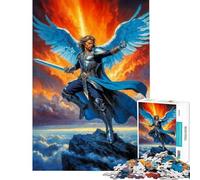 Puzzle da 1000 pezzi per adulti raffigurante l'Arcangelo Michele e l'Angelo Guerriero Un gioco educativo e stimolante adatto a partire dai 14 anni del puzzle 38x26cm