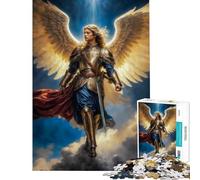 Puzzle da 1000 pezzi per adulti raffigurante l'Arcangelo Michele simbolo di gloria radiosa ideale per compleanni Natale attività in famiglia e giochi fai-da-te per ragazzi dai 14 anni in su 38x52cm